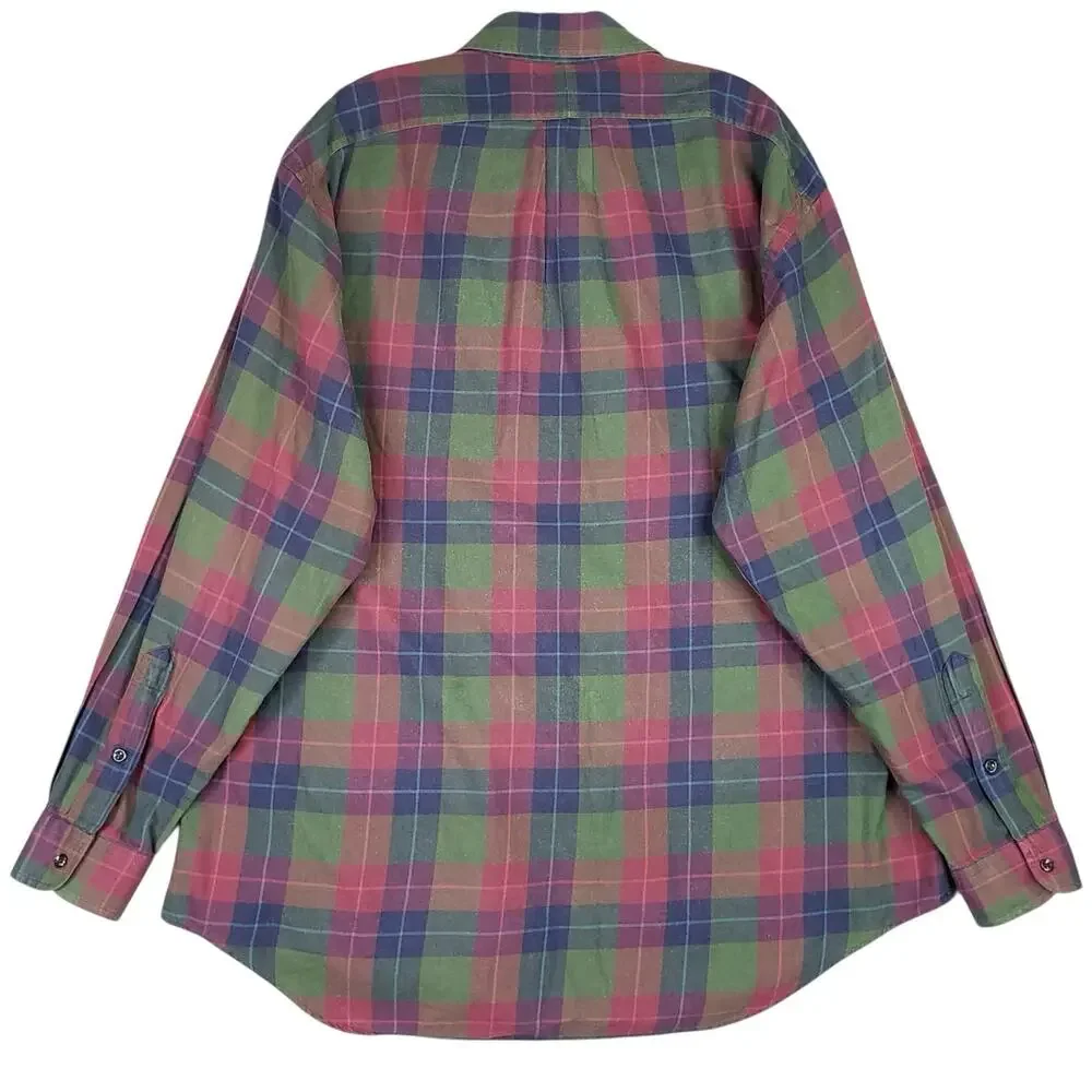 Polo Ralph Lauren Oxford Shirt Mens Size Large L Blake Plaid Button Down Flaw
